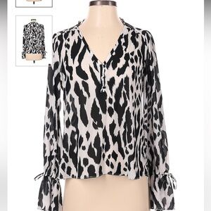 Parker Zebra Print Blouse Size XS